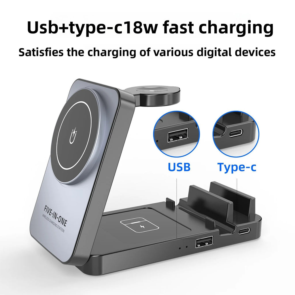 Multifunctional Foldable 5-In-1 Phone Watch Earphone Magnetic
