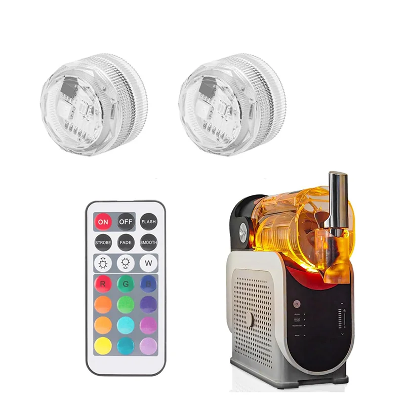 ABJI-2 Pack LED Lights For Ninja Slushi FS301/FS300 For Slushi Machine Accessories 13 Colors & 4 Modes -Bottle Cap-Sized Design