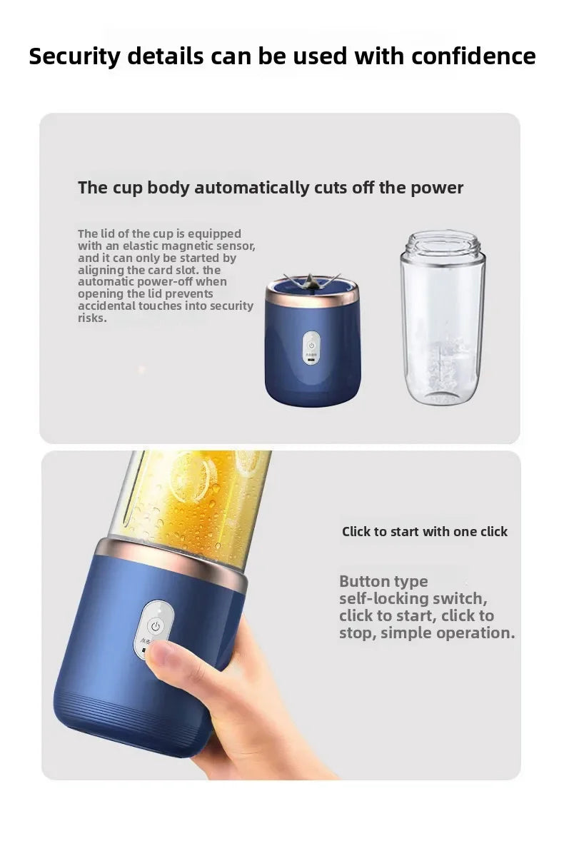 Portable Fruit Juice Blenders  Personal Electric Mini Bottle