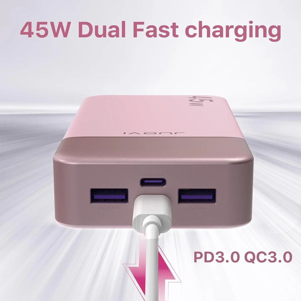 JUOVI Powerbank 20000mAh 45W Fast Charge Power Bank, Super Fast Charging Portable Charger with LED Display for iPhone 17 16 15