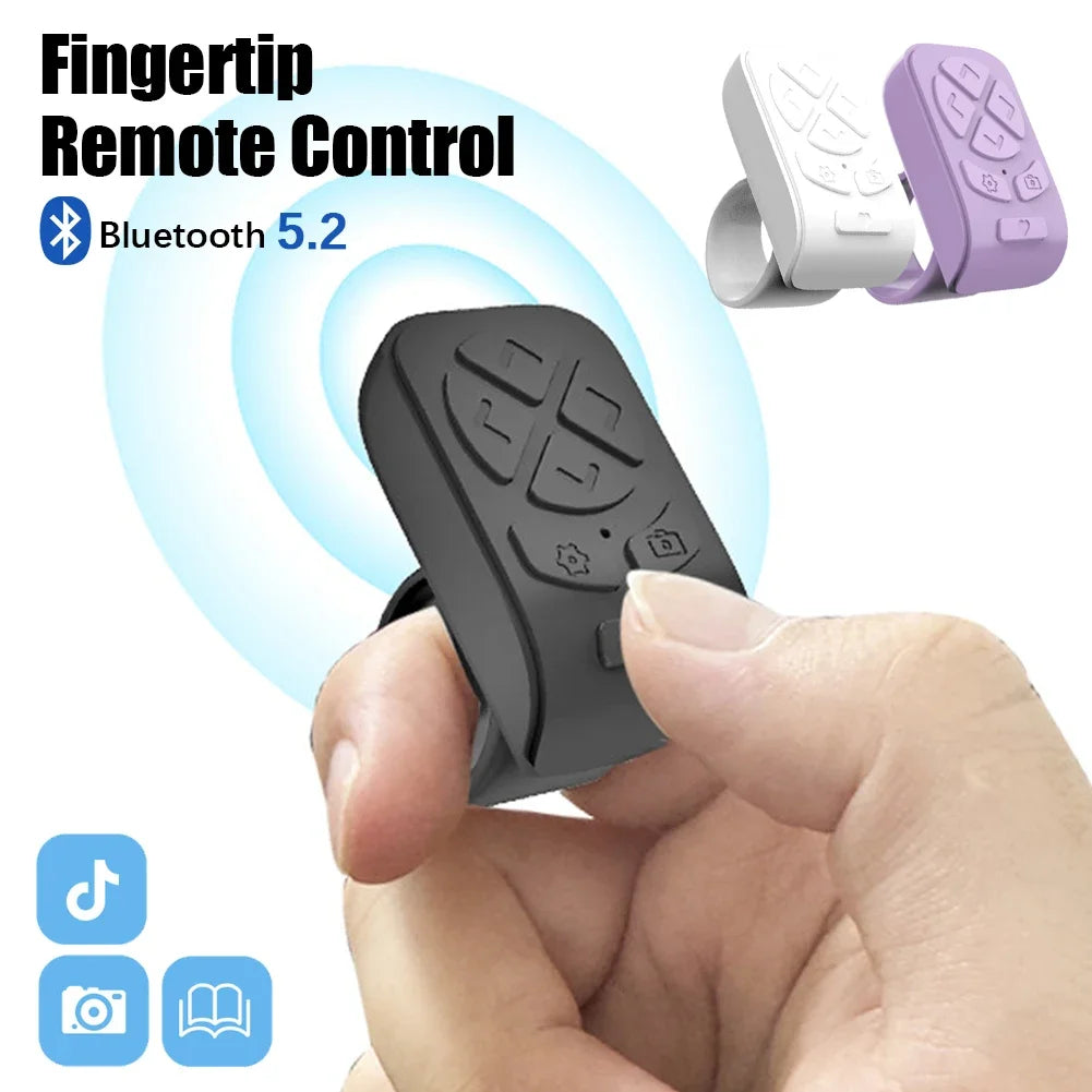 Bluetooth Remote Control 7 Buttons Scrolling Finger Phone Video Control Selfie Stick Automatic Page Fingertip Camera Controller