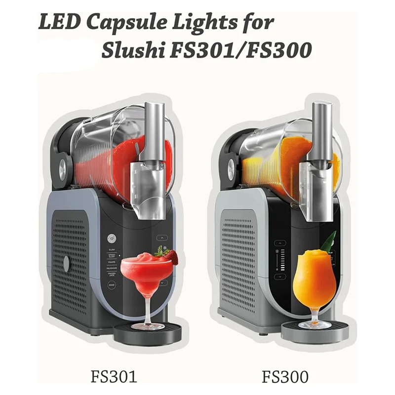 ABJI-2 Pack LED Lights For Ninja Slushi FS301/FS300 For Slushi Machine Accessories 13 Colors & 4 Modes -Bottle Cap-Sized Design