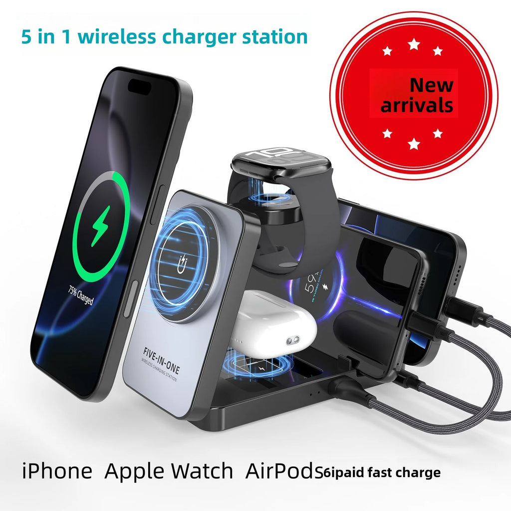 Multifunctional Foldable 5-In-1 Phone Watch Earphone Magnetic