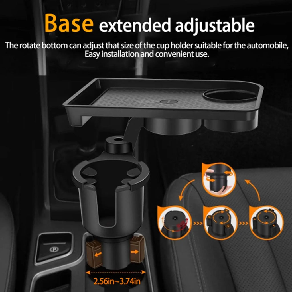 Universal Car Cup Holder Tray Adjustable Dual Cup Holder Auto