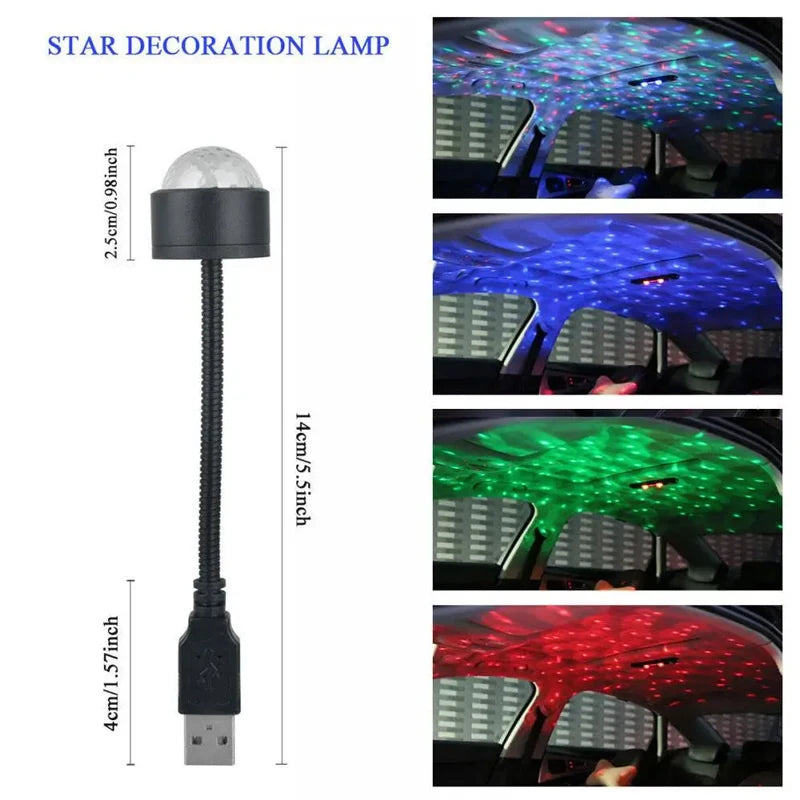 Car Roof Star Night Light Projector Atmosphere Galaxy