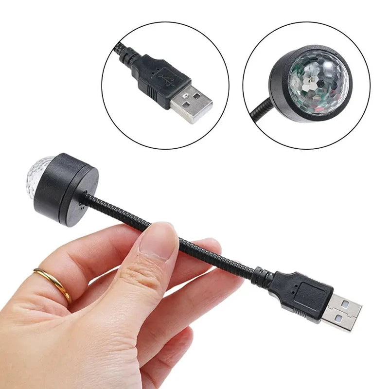 LED Car Roof Star Night Light Projector Atmosphere Galaxy Lamp USB Decorative Adjustable For Auto Roof Room Ceiling Decor