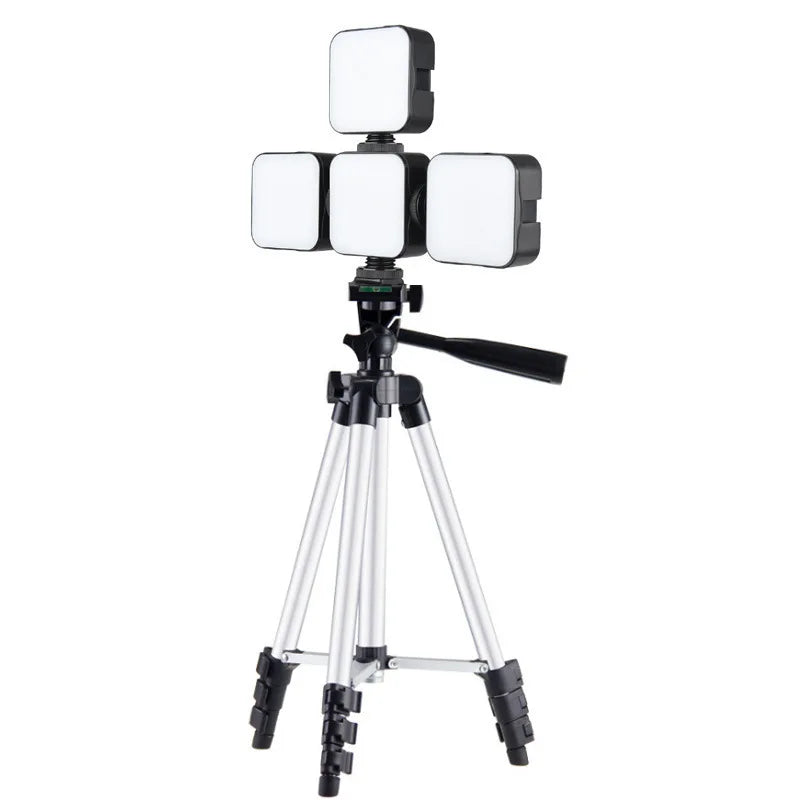 Mini Portable LED Video Light Photography Lighting 6500K Mobile Phone Selfie Livestreaming Fill Lamp with 3 Cold Shoe Vlog Lamp